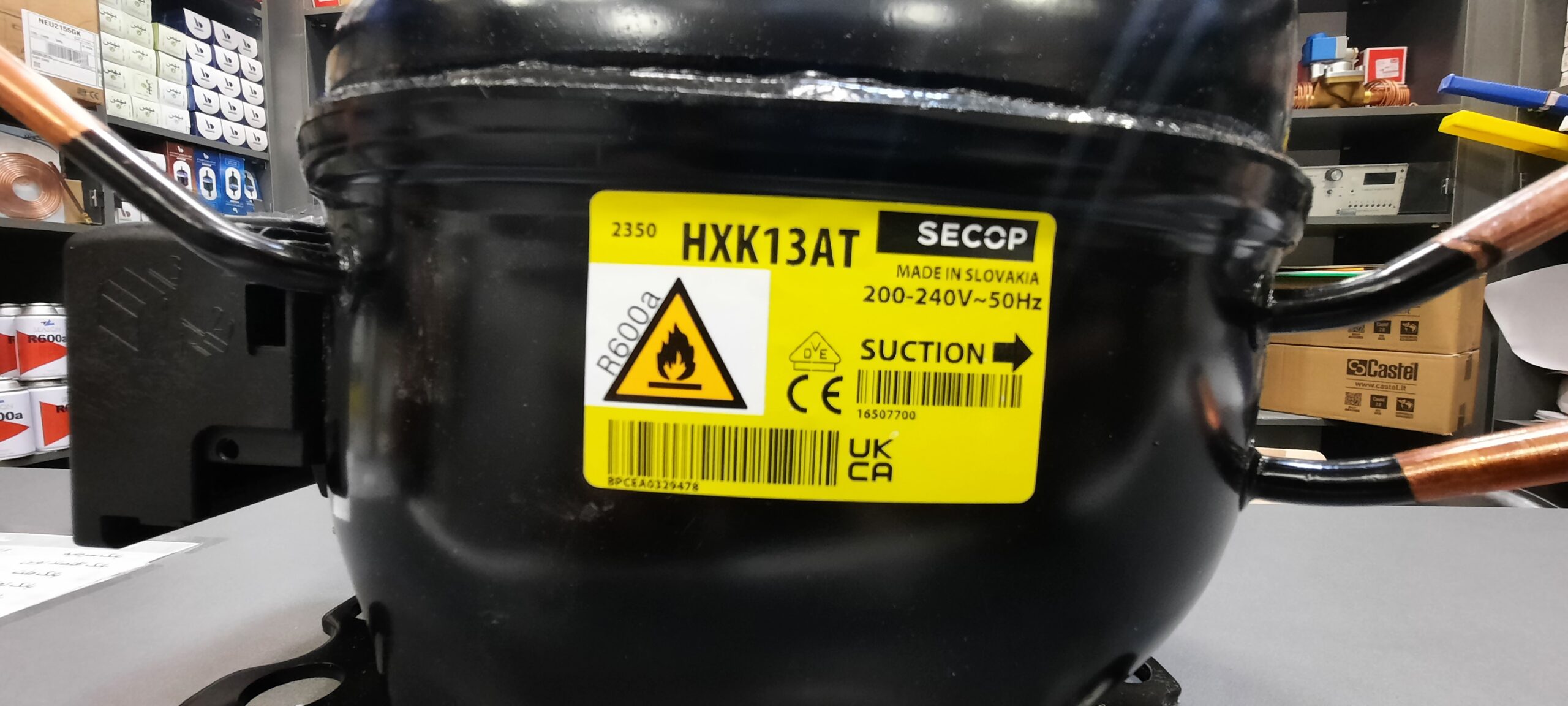 20250405_110847 کمپرسور1/4 مثبت گاز R600 سکاپ مدلHXK13AT سیم پیچی مس - Image 1