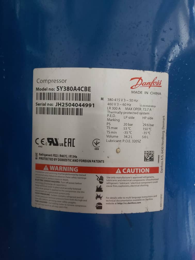 SY380 DANFUSS کمپرسور اسکرال دانفوس فرانسه SY380A4CBE - Image 1