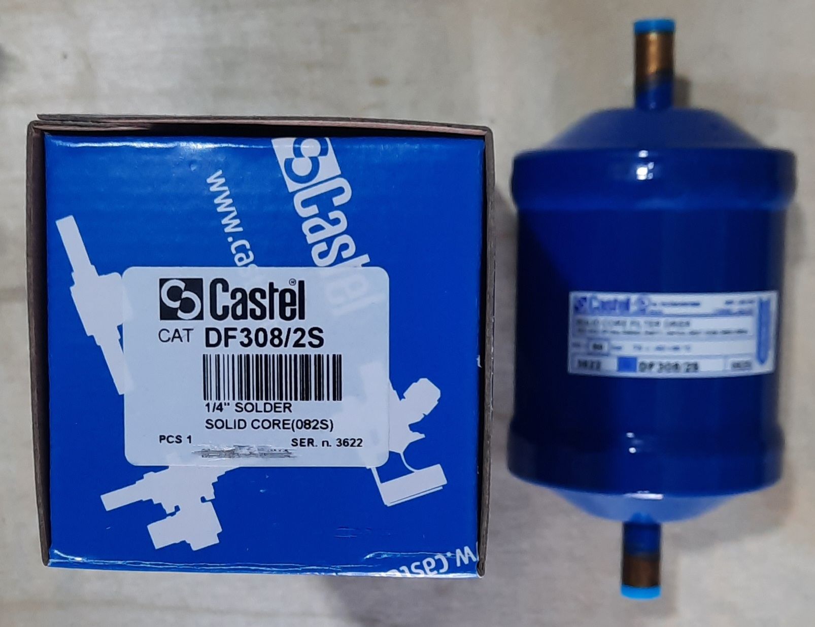 یک چهارم جوشی فیلتر درایر1/4 جوشی کستل CASTEL - Image 1